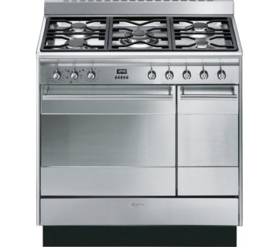 SMEG Concert 90 cm Dual Fuel Range Cooker - Stainless Steel SMEG Concert 90 cm Dual Fuel Range Cooker - Stainless Steel